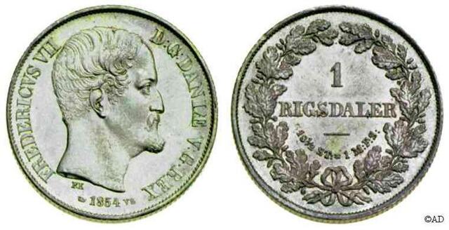 1 Rigsdaler (½ speciedaler) 1854-1855