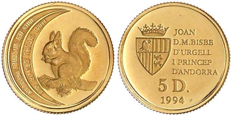 Få den helt specielle 5 Diner guldmønt fra Andorra!