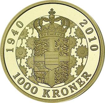 Køb 1000-krone guld for dronning Margrethes 70-års fødselsdag 2010, kv. 0. - <store>,-
