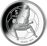 Brasilien, 5 Reais for VM i fodbold 2014