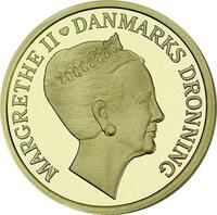 1000-krone i guld for dronning Margrethes 70-års fødselsdag i 2010, kv. 0.