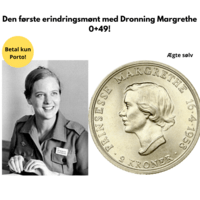 Første sølvmønt med Dronning Margrethe