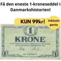 Få den eneste 1-kroneseddel i Danmarkshistorien!